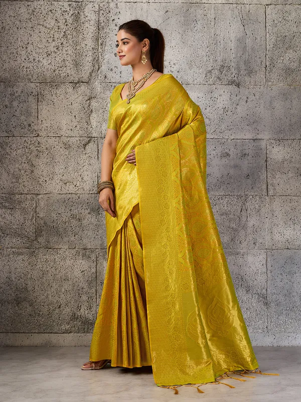 Mustard_Yellow_Banarasi_Silk_Zari_Festive_Saree_For_Women