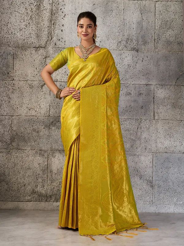 Mustard_Yellow_Banarasi_Silk_Zari_Festive_Saree_For_Women