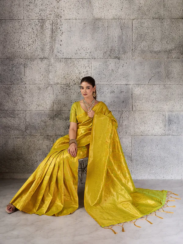 Mustard_Yellow_Banarasi_Silk_Zari_Festive_Saree_For_Women