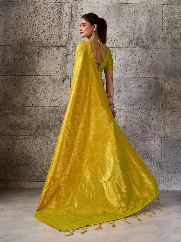 Mustard_Yellow_Banarasi_Silk_Zari_Festive_Saree_For_Women