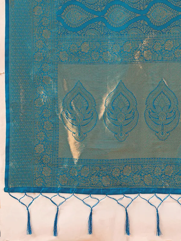 Teal_Blue_Banarasi_Silk_Festive_Wedding_Saree_For_Women