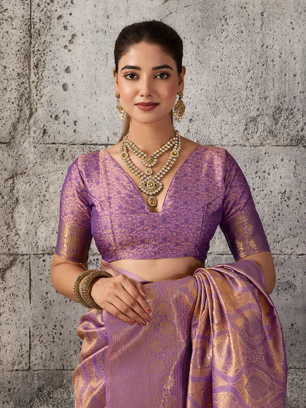 Mauve_Purple_Banarasi_Silk_Saree_For_Women