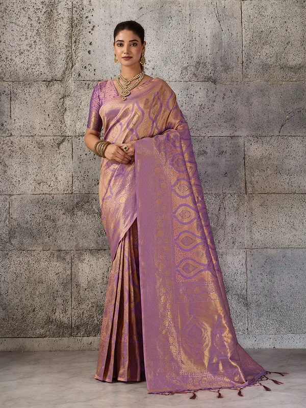 Mauve_Purple_Banarasi_Silk_Saree_For_Women