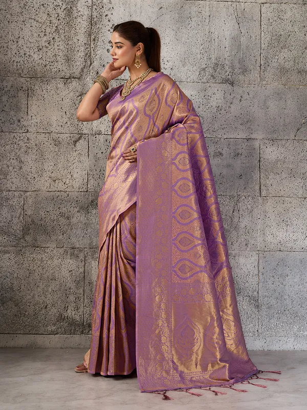 Mauve_Purple_Banarasi_Silk_Saree_For_Women