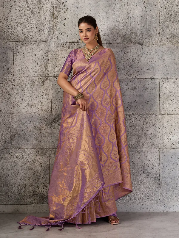 Mauve_Purple_Banarasi_Silk_Saree_For_Women