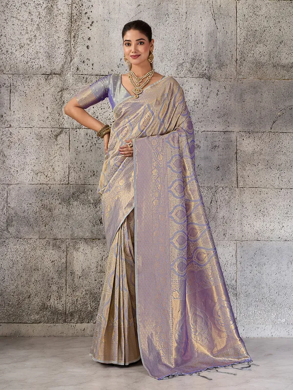 Silver_Grey_Banarasi_Silk_Saree_For_Women
