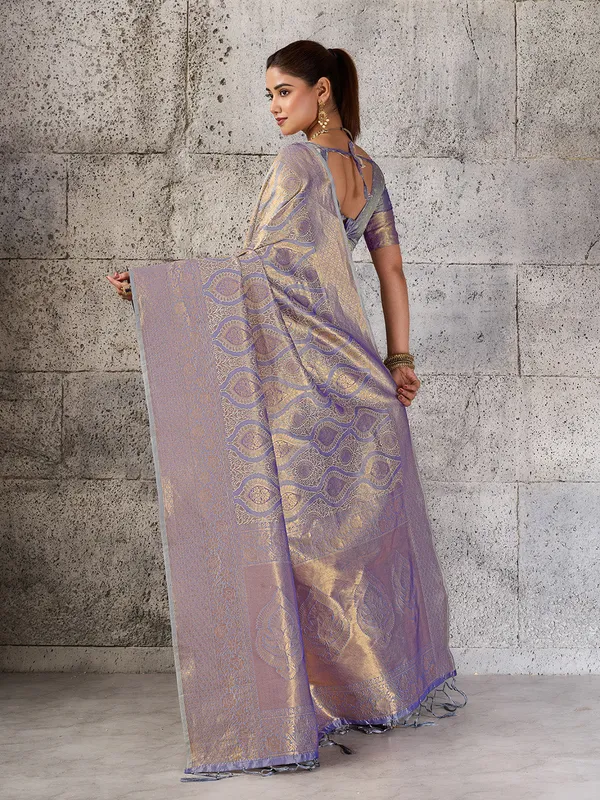 Silver_Grey_Banarasi_Silk_Saree_For_Women