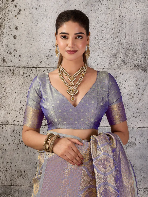 Silver_Grey_Banarasi_Silk_Saree_For_Women