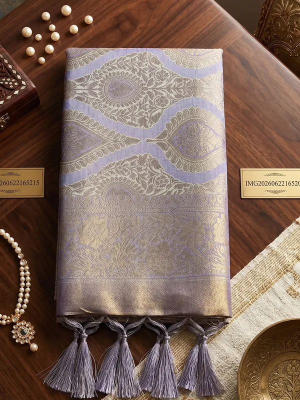 Silver_Grey_Banarasi_Silk_Saree_For_Women