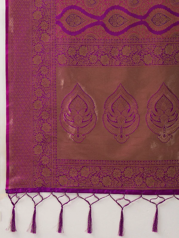 Rani_Pink_Banarasi_Silk_Woven_Saree_For_Women