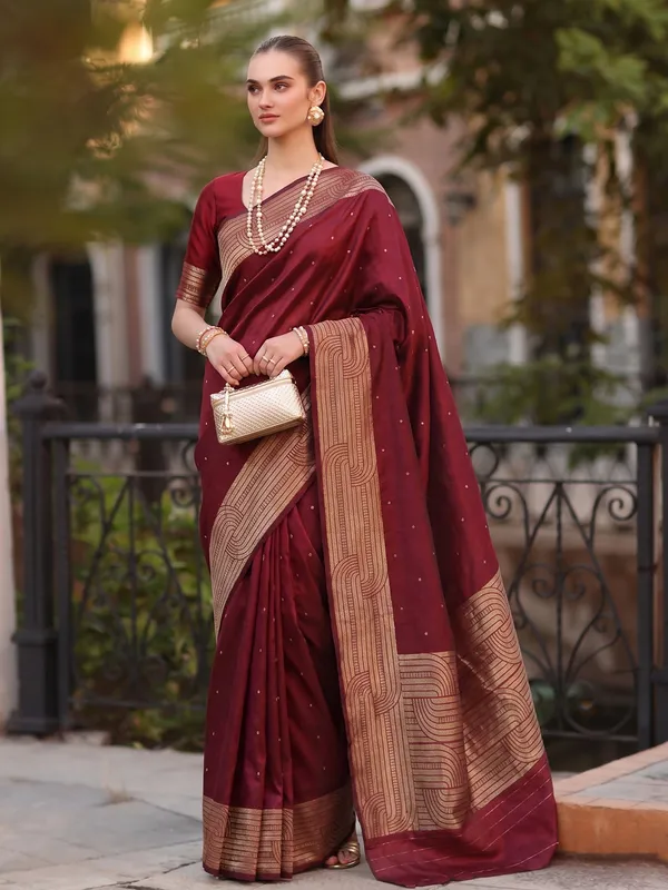 Maroon_Art_Silk_Saree_For_Women