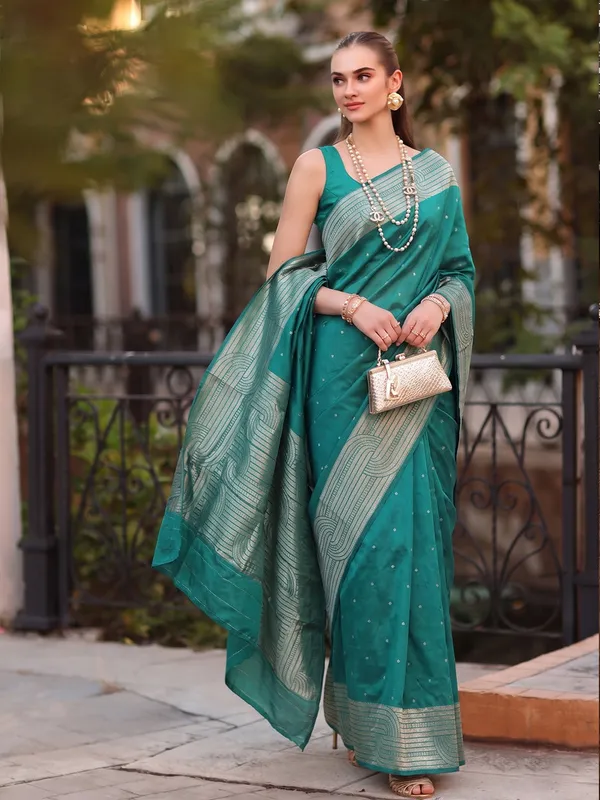 Teal_Art_Silk_Premium_Saree_For_Women
