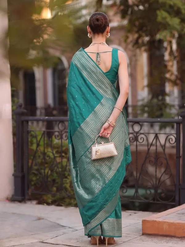Teal_Art_Silk_Premium_Saree_For_Women
