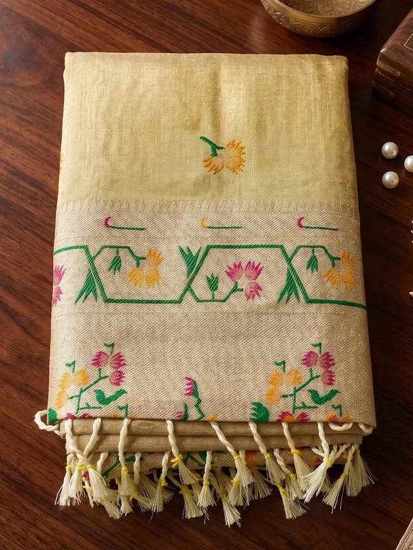 Beige_Tissue_Silk_Festive_Saree_For_Women