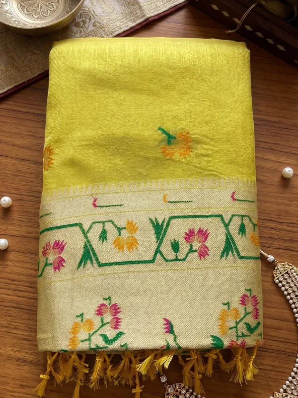 Mustard_Tissue_Silk_Metallic_Sheen_Woven_Saree_For_Women