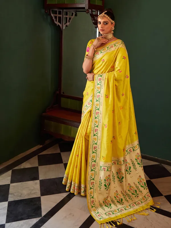 Mustard_Tissue_Silk_Metallic_Sheen_Woven_Saree_For_Women