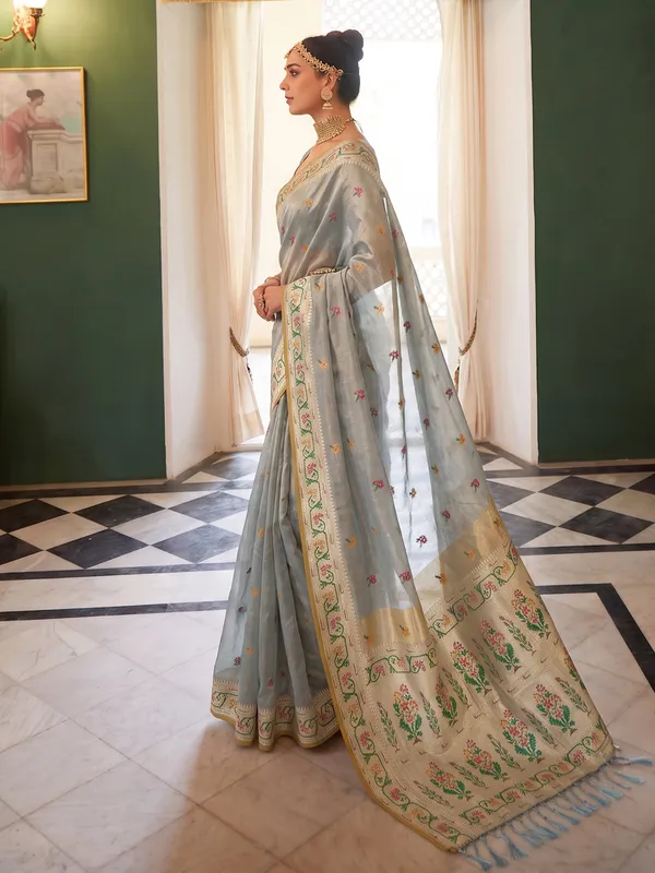 Sky_Blue_Tissue_Silk_Saree_For_Women