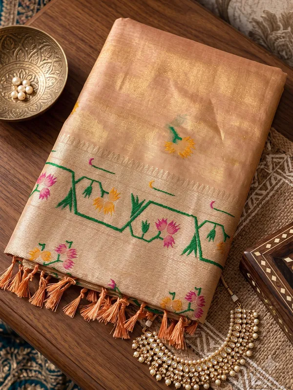 Cream_Tissue_Silk_Shimmer_Festive_Saree_For_Women