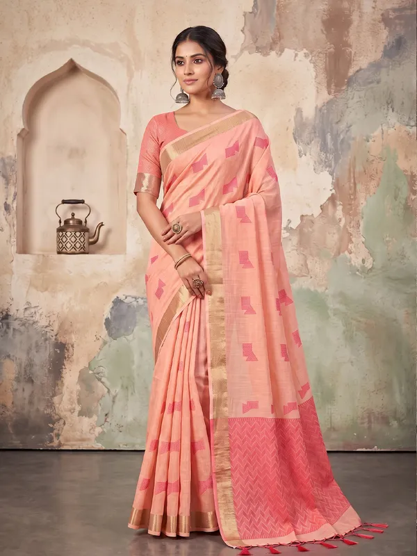 Rose_Pink_Linen_Saree_For_Women