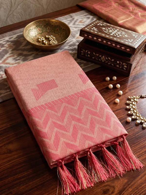 Rose_Pink_Linen_Saree_For_Women