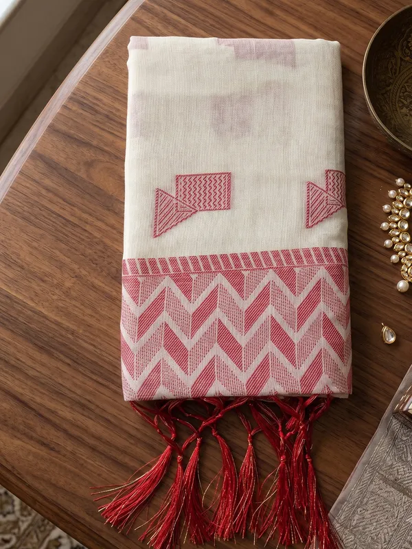Off_White_Linen_Saree_For_Women