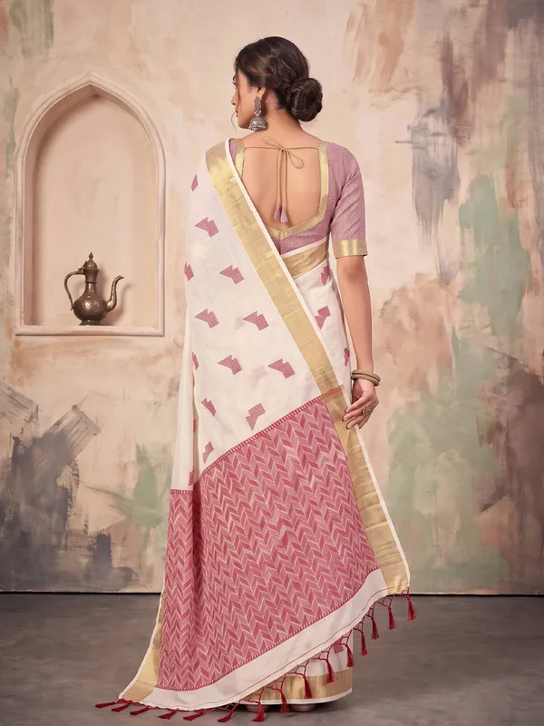 Off_White_Linen_Saree_For_Women