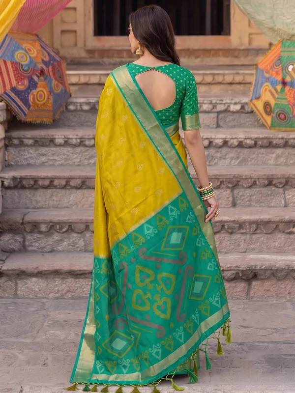 Mustard_Green_Soft_Silk_Woven_Saree_For_Women
