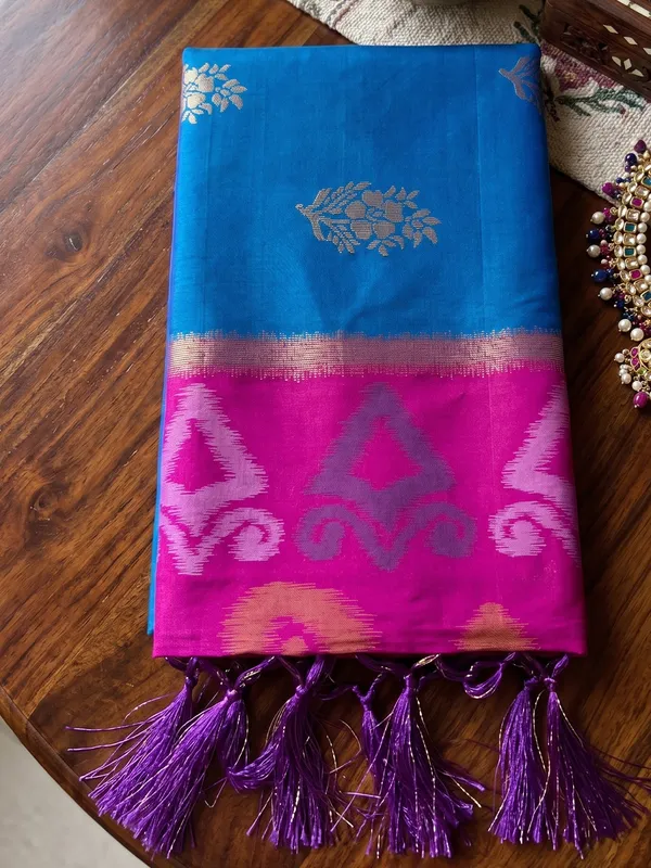 Sky_Blue_Rani_Pink_Soft_Silk_Saree_For_Women