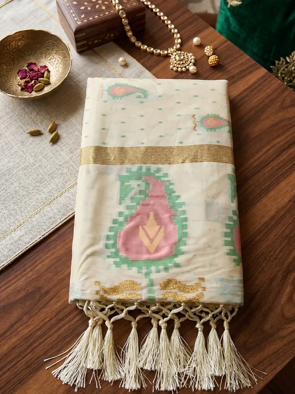 Cream_Soft_Silk_Paisley_Woven_Saree_For_Women