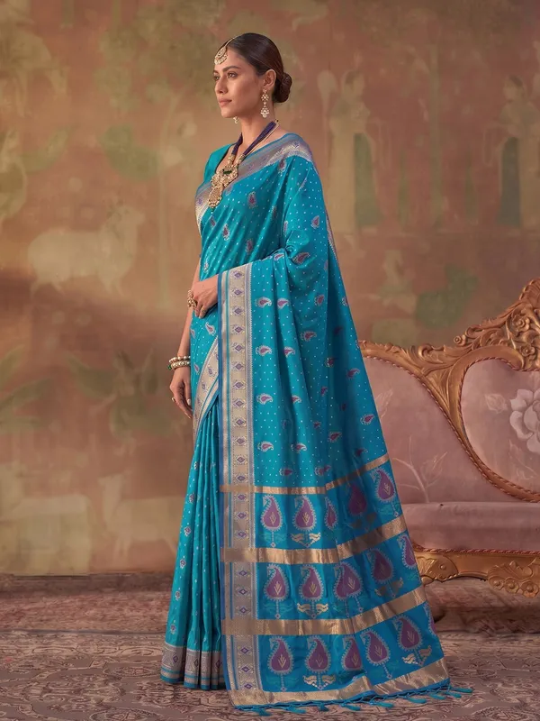 Sky_Blue_Soft_Silk_Saree_For_Women