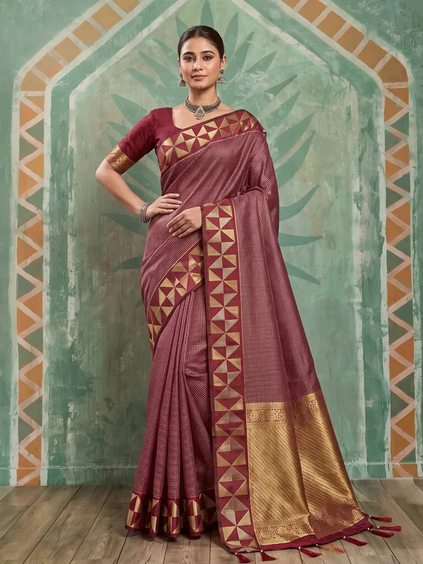 Maroon_Art_Silk_Zari_Border_Saree_For_Women