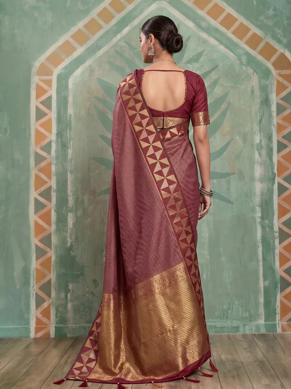 Maroon_Art_Silk_Zari_Border_Saree_For_Women
