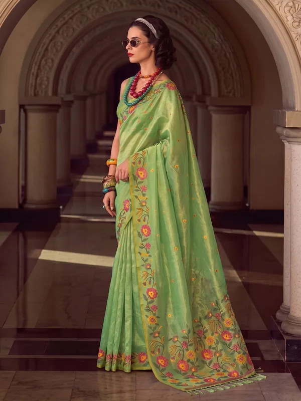 Light_Green_Tissue_Silk_Floral_Embroidered_Saree_For_Women