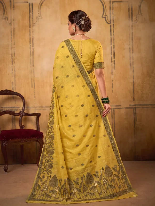 Mustard_Yellow_Cotton_Woven_Saree_For_Women
