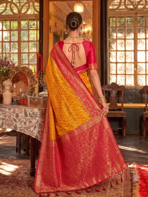 Mustard_Red_Banarasi_Silk_Saree_For_Women