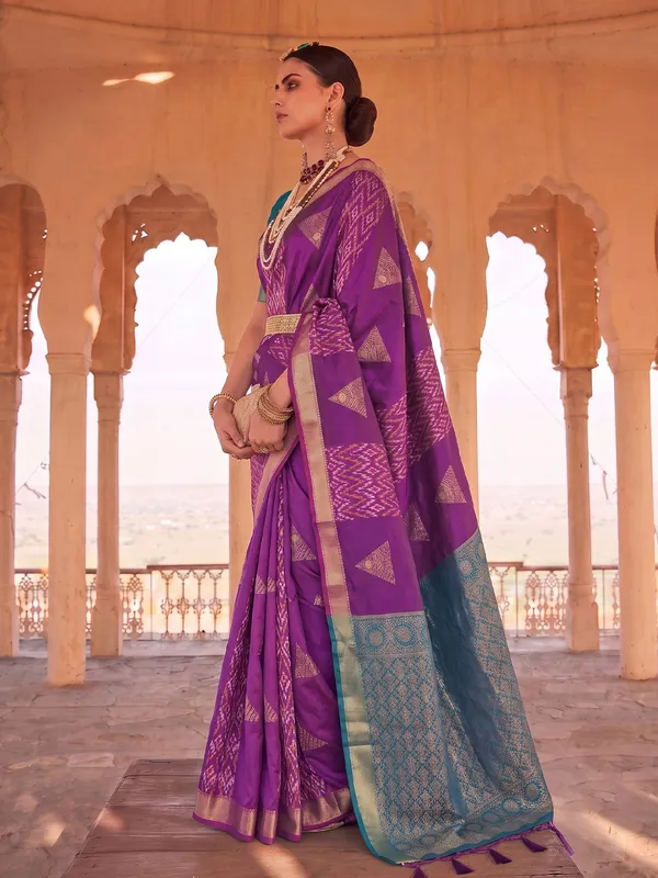 Purple_Soft_Silk_Teal_Border_Woven_Saree_For_Women