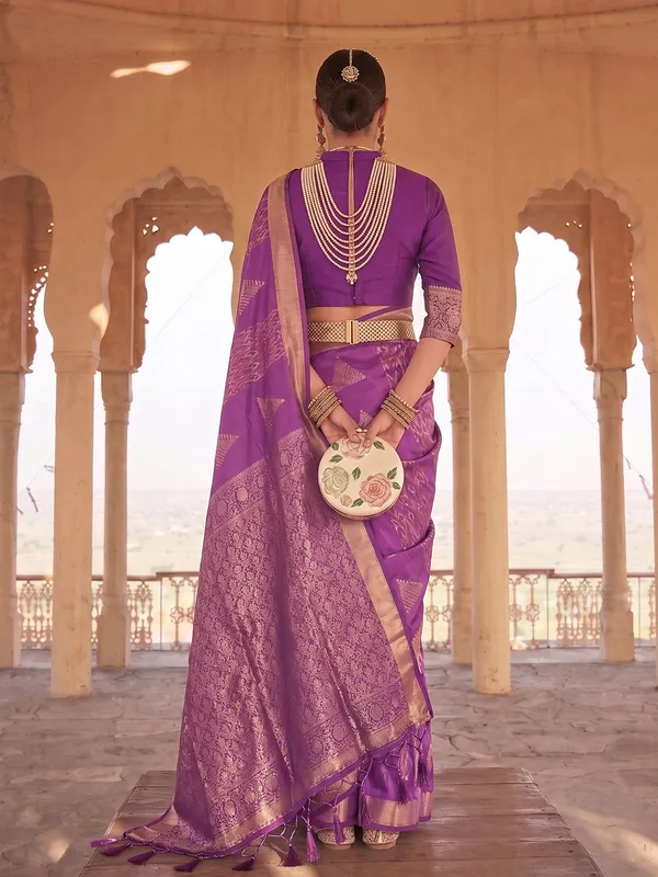Violet_Soft_Silk_Woven_Saree_For_Women
