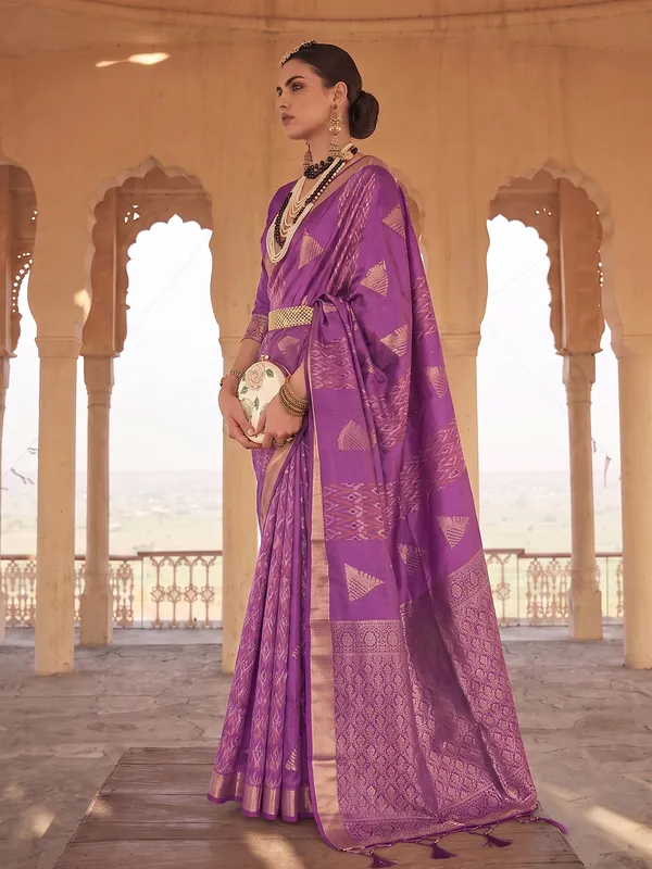 Violet_Soft_Silk_Woven_Saree_For_Women