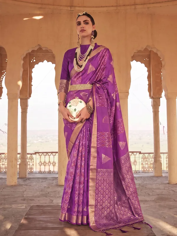 Violet_Soft_Silk_Woven_Saree_For_Women