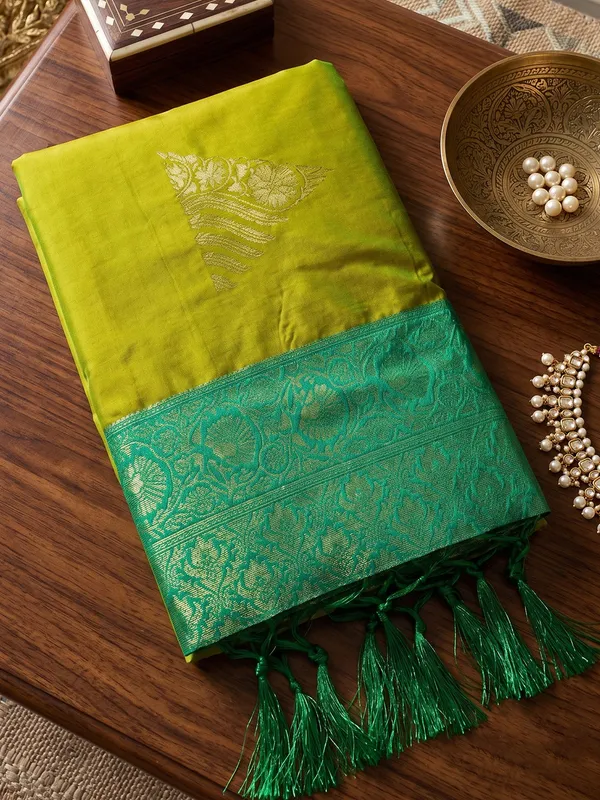 Mustard_Soft_Silk_Ikat_Woven_Saree_For_Women