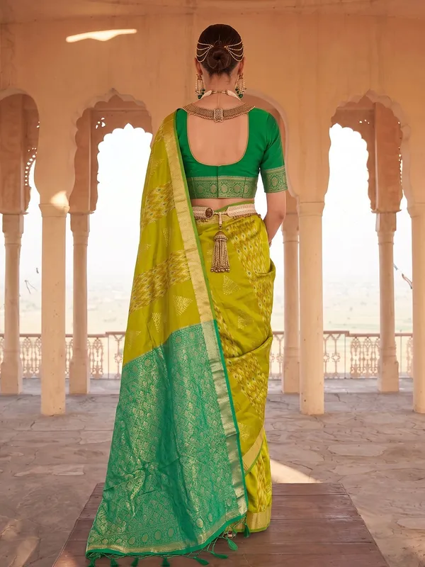 Mustard_Soft_Silk_Ikat_Woven_Saree_For_Women