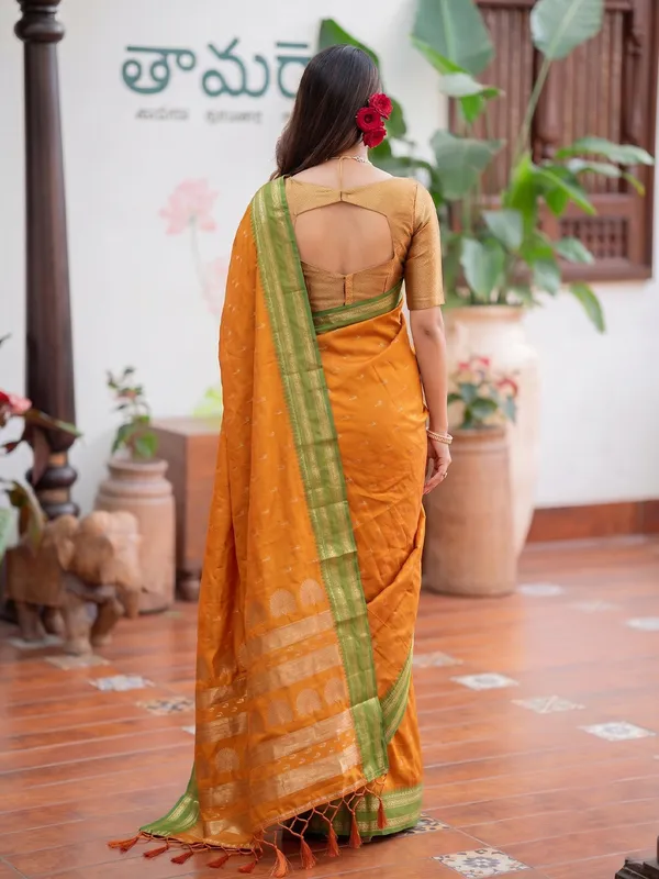 Mustard_Yellow_Soft_Silk_Woven_Saree_For_Women