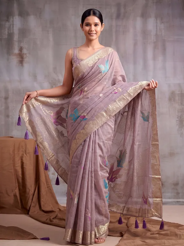 Mauve_Cotton_Woven_Saree_For_Women