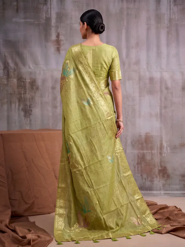Olive_Green_Cotton_Saree_For_Women