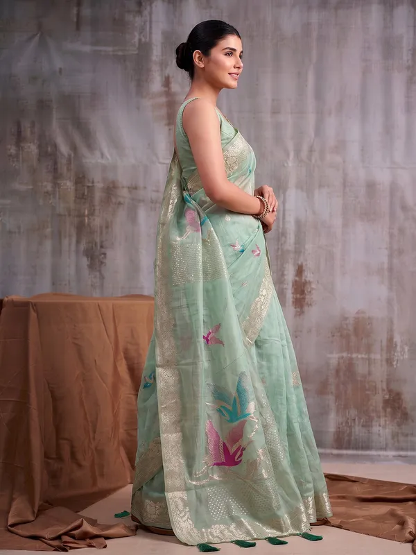 Patel_Green_Cotton_Saree_For_Women