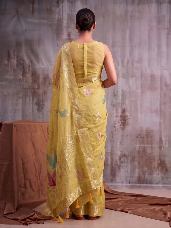 Mustard_Yellow_Cotton_Woven_Saree_For_Women