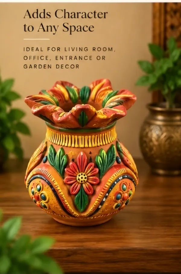 Terracotta_Traditional_Floral_Embossed_Flower_Vase