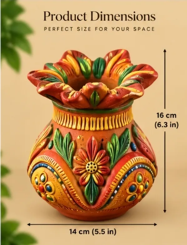 Terracotta_Traditional_Floral_Embossed_Flower_Vase