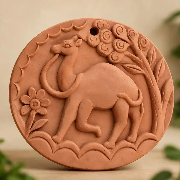 Terracotta_Traditional_Embossed_Camel_Wall_Plaque