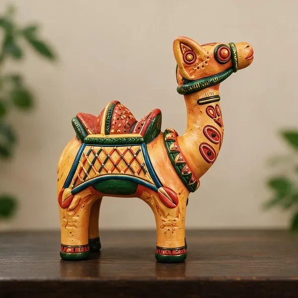 Terracotta_Traditional_Hand-Painted_Standing_Camel_Figurine